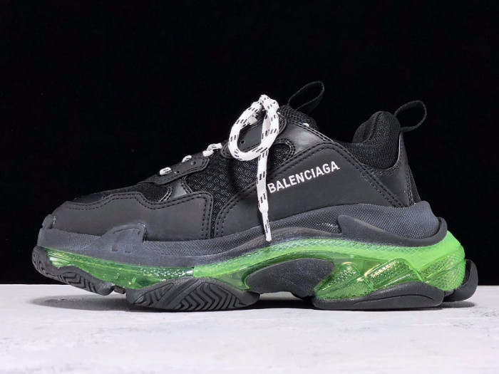 balenga triple s clear sole balck and green 541624 w09o1 3861